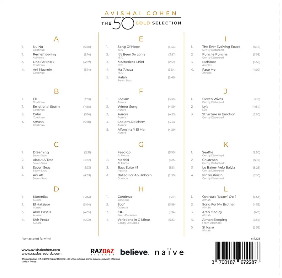 Avishai Cohen - The 50 Gold Selection - Boxset - Back